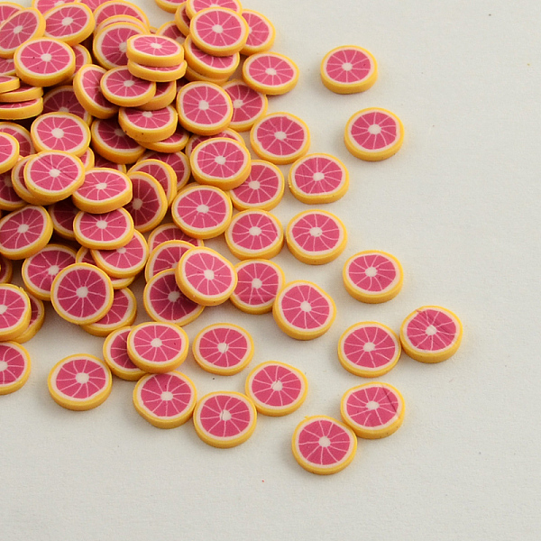 

PandaHall Handmade Polymer Clay Nail Art Decoration Accessories, Fruit, Dark Orange, 4~6x5~6x0.2~1mm Polymer Clay Fruit Orange