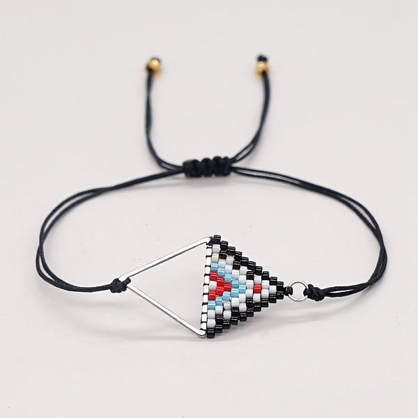 

PandaHall Rhombus Loom Pattern MIYUKI Seed Beads Bracelets for Women, Adjustable Nylon Cord Braided Bead Bracelets, Colorful, 11 inch(28cm)...