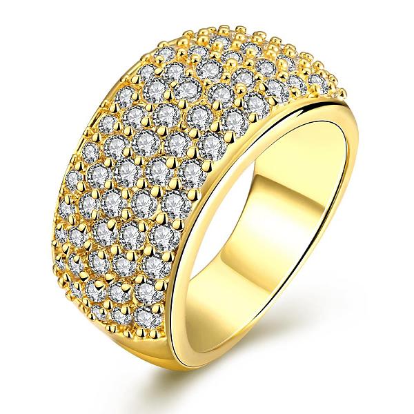 

PandaHall Classic Brass Cubic Zirconia Wide Band Rings for Women, Golden, US Size 7(17.3mm) Brass+Cubic Zirconia