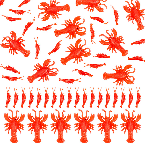 PandaHall CHGCRAFT 80Pcs Rubber Lobster Models Fake Crawfish Decorations Artificial Lifelike Mini Fake Lobsters for Photographic Props Home...