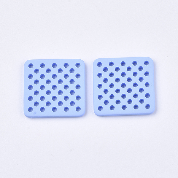 

PandaHall Spray Painted Acrylic Filigree Joiners Links, Rubberized Style, Square, Cornflower Blue, 34.5x34x4mm, Hole: 2.5mm Acrylic Square...