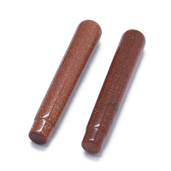 

PandaHall Synthetic Goldstone Beads, No Hole/Undrilled, For Wire Wrapped Pendant Making, Column, 71.5x12~12.5mm Goldstone Column
