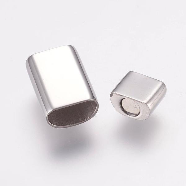 

PandaHall 304 Stainless Steel Magnetic Clasps with Glue-in Ends, Smooth Surface, Tube, Stainless Steel Color, 17.5x13x8mm, Hole: 5x9mm 304...