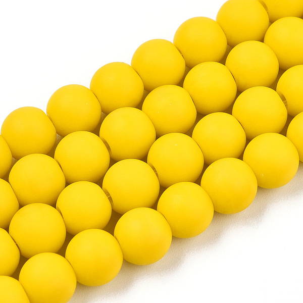 

PandaHall Opaque Glass Beads Strands, Frosted, Round, Gold, 6~6.5mm, Hole: 1.4mm, about 67~70pcs/strand, 14.76 inch~15.16 inch(37.5~38.5cm)...