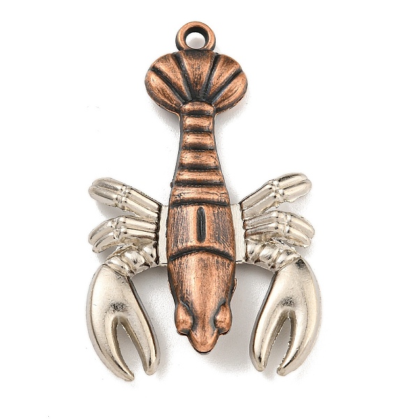 

PandaHall Tibetan Style Alloy Pendants, Lobster , Cadmium Free & Lead Free, Red Copper, 47.5x28.5x6mm, Hole: 2.5mm Alloy Others