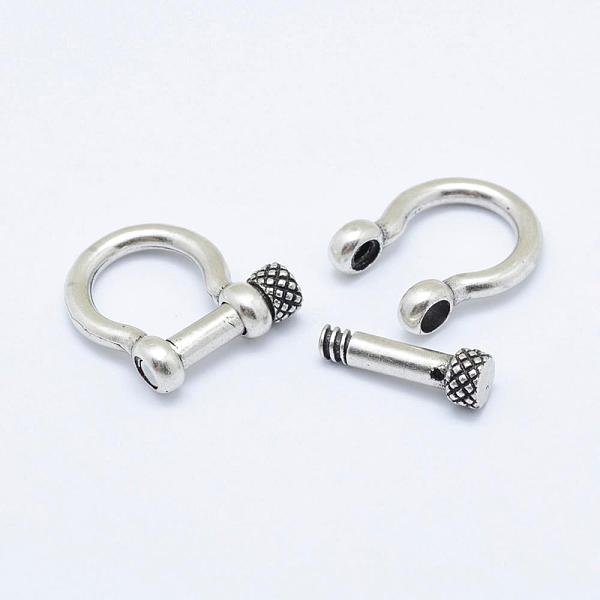 

PandaHall Brass D-Ring Anchor Shackle Clasps, Cadmium Free & Nickel Free & Lead Free, Thailand Sterling Silver Plated, 18x21x6mm, Hole...