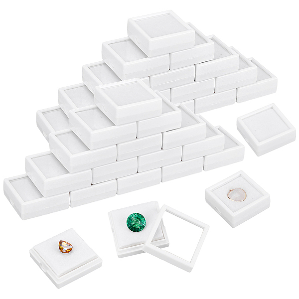 48Pcs Plastic Jewelry Loose Diamond Gems Storage Boxes