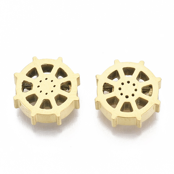 

PandaHall 304 Stainless Steel Beads, Helm, Golden, 10x10x3mm, Hole: 2mm 304 Stainless Steel Anchor & Helm