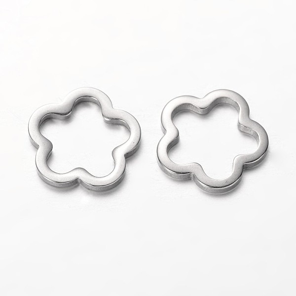 

PandaHall Flower 201 Stainless Steel Link Rings, Stainless Steel Color, 13.5x13.5x1.5mm 201 Stainless Steel Flower