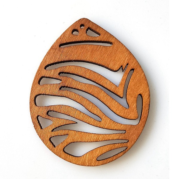 

PandaHall Maple Wood Pendants, Hollow, Teardrop, Sienna, 60x48.5x2mm, Hole: 2mm Wood Teardrop Brown