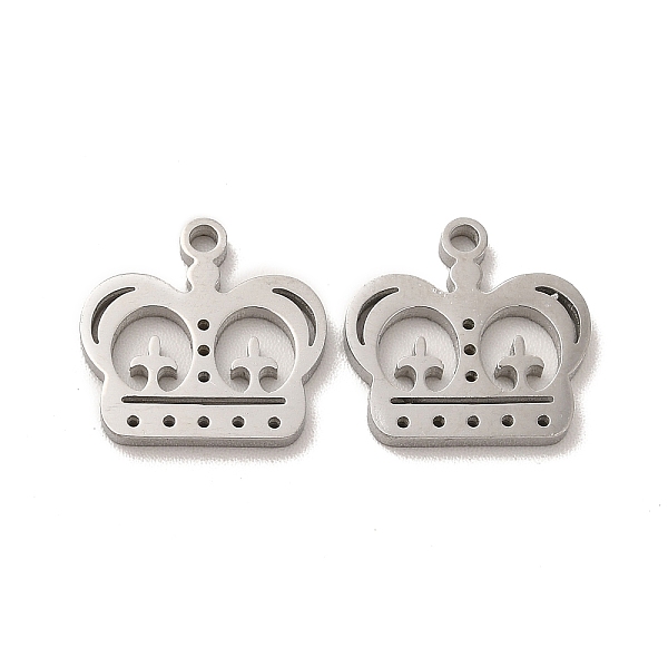 

PandaHall 304 Stainless Steel Charms, Crown, Stainless Steel Color, 12.5x13x1.4mm, Hole: 1.4mm 304 Stainless Steel Crown