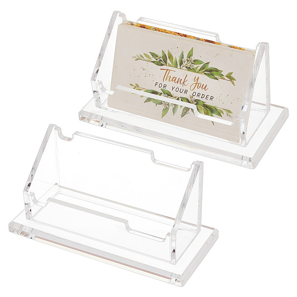 

PandaHall Acrylic Display Stands for Business Cards, Trapezoid, Clear, 119.5x54x57mm Acrylic Rectangle Clear