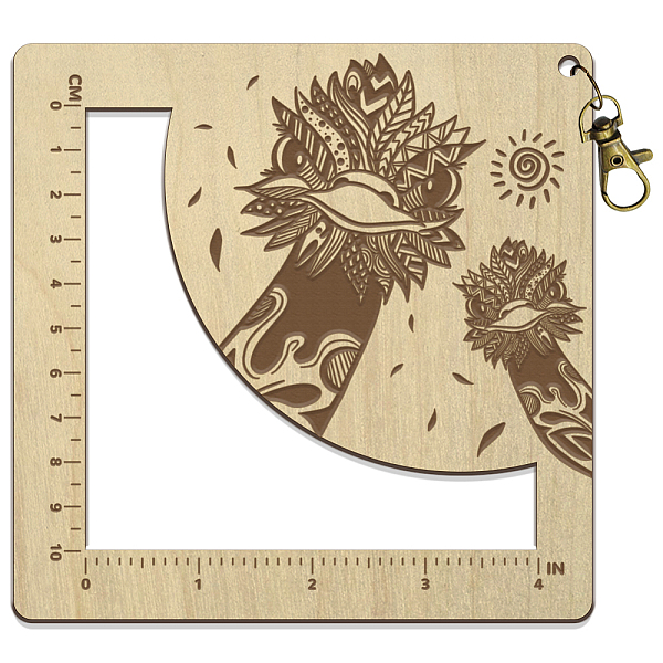 

PandaHall Wooden Square Frame Crochet Ruler, Knitting Needle Gauge, Ostrich, 13x13x0.5cm Wood Ostrich