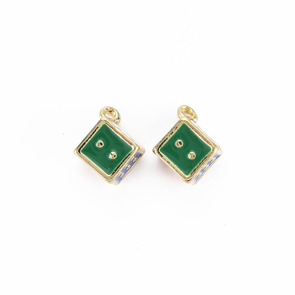 

PandaHall Rack Plating Alloy Enamel Pendants, Cadmium Free & Nickel Free & Lead Free, Dice, Colorful, 16x11x8mm, Hole: 1.8mm Alloy+Enamel...