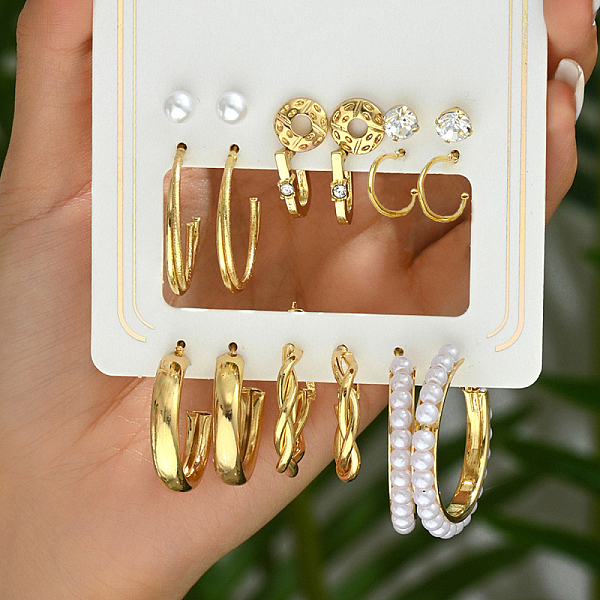 6 Pairs Elegant Geo… - image