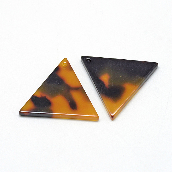 

PandaHall Cellulose Acetate(Resin) Pendants, Tortoiseshell Pattern, Triangle, Goldenrod, 30x34x2.5mm, Hole: 1.5mm Cellulose Acetate Triangle..., Gold