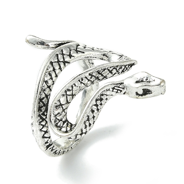 

PandaHall Snake Alloy Wrap Open Cuff Rings, Lead Free & Cadmium Free, Antique Silver, 25mm, Inner Diameter: 17mm Alloy Snake