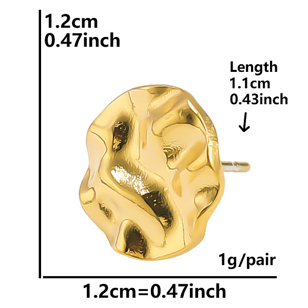 

PandaHall Flat Round Stainless Steel Stud Earrings for Women, Golden Stainless Steel Flat Round