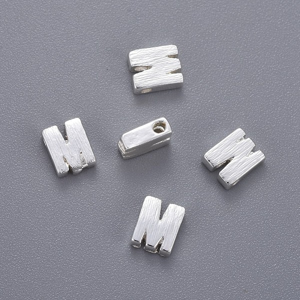 

PandaHall Brass Charms, Letter, Letter.M, 5x4x2mm, Hole: 1mm Brass Letter M