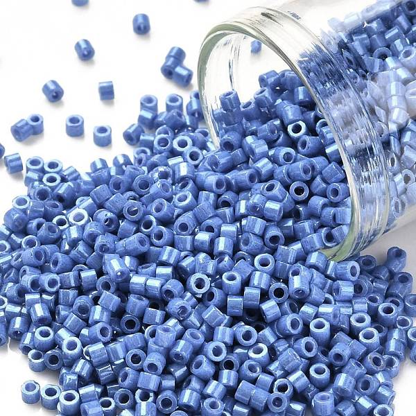 

PandaHall Cylinder Seed Beads, Opaque Colours Luster, Uniform Size, Cornflower Blue, 2x1.5mm, Hole: 0.8mm, about 888pcs/10g Glass