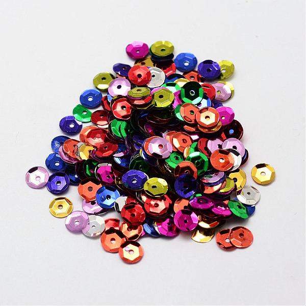 

PandaHall Plastic Paillette Beads, Semi-cupped Sequins Beads, Center Hole, Mixed Color, 10x0.5mm, Hole: 1mm Plastic Disc Multicolor
