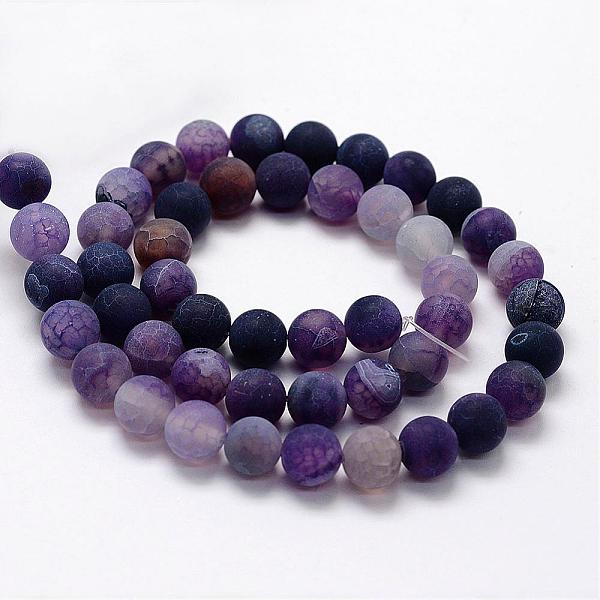 

PandaHall Frosted Natural Weathered Agate Beads Strands, Round, Dyed & Heated, Purple, 8mm, Hole: 1mm, about 48pcs/strand, 15.2 inch...
