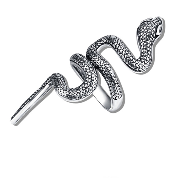 

PandaHall Alloy Open Cuff Ring, Knitting Loop Crochet Loop, Yarn Guide Finger Holder for Women, Antique Silver, Snake, Inner Diameter: 1.9cm...
