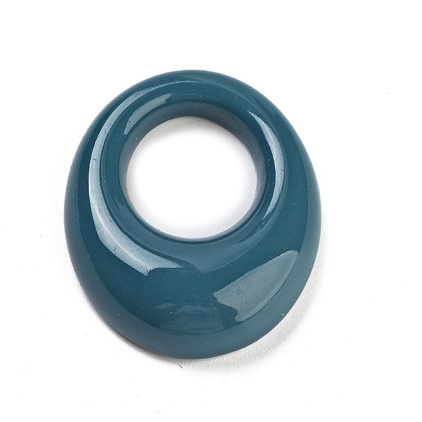 

PandaHall Opaque Resin Pendants, Hollow Oval Charms, Cadet Blue, 35x29x8mm, Hole: 16.5x15mm Resin Oval
