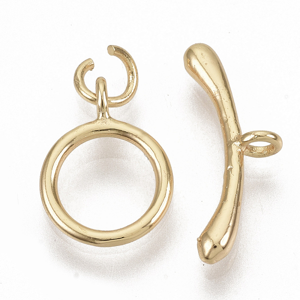 

PandaHall Brass Toggle Clasps, with Jump Rings, Nickel Free, Real 18K Gold Plated, Ring: 14x11x1.5mm, Hole: 1.6mm, Bar: 19.5x2.5, Hole...