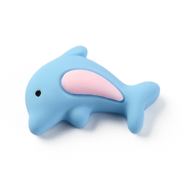 

PandaHall Resin Cabochons, Dolphin, Light Blue, 18x27x9mm Resin Dolphin
