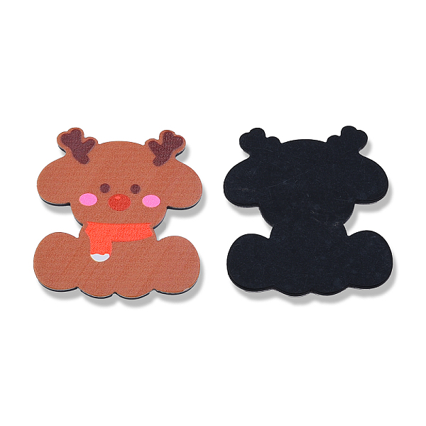 

PandaHall Printed Embossed Opaque Acrylic Cabochons, Christmas Reindeer/Stag, Sienna, 39x35.5x2mm Acrylic Deer Brown