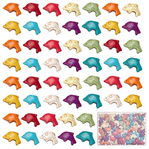 

PandaHall SUNNYCLUE 1 Box 100Pcs 7 Colors Dolphin Beads Turquoise Beads Bulk Sea Animal Bead Ocean Summer Hawaii Healing Bead Fish Spacer..., Multicolor