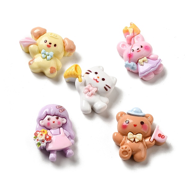 

PandaHall Opaque Resin Decoden Cabochons, Girl & Cat Shape & Dog, Mixed Shapes, Mixed Color, 19.5~26x14.5~24x8~9.5mm Resin Mixed Shapes..., Multicolor