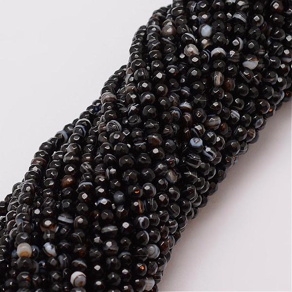 

PandaHall Natural Black Agate Bead Strands, Dyed, Faceted, Round, Black, 4mm, Hole: 0.8mm, about 90~92pcs/strand, 14 inch Black Agate Round...