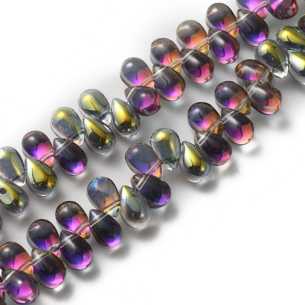 

PandaHall Electroplate Glass Beads, Top Drilled, Teardrop, Blue Violet, 8.5x5x5.5mm, Hole: 0.8mm Glass Teardrop