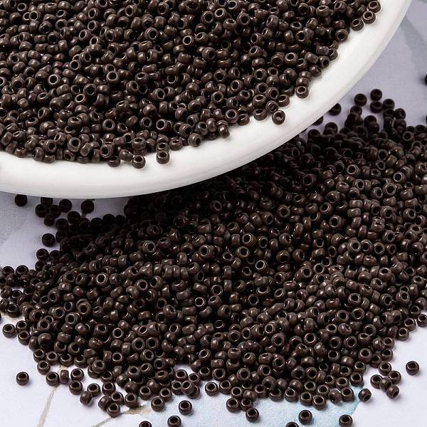 

PandaHall MIYUKI Round Rocailles Beads, Japanese Seed Beads, (RR409) Opaque Chocolate, 15/0, 1.5mm, Hole: 0.7mm, about 27777pcs/50g Glass..., Brown