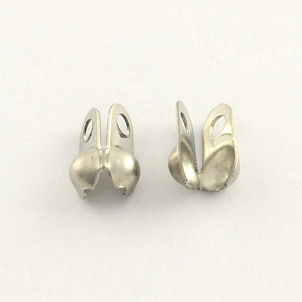 

PandaHall 304 Stainless Steel Bead Tips, Calotte Ends, Clamshell Knot Cover, Stainless Steel Color, 4x2mm, Hole: 1mm, Inner Diameter: 1.5mm...