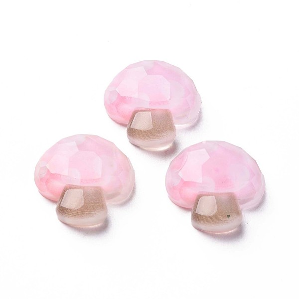

PandaHall Autumn Theme Transparent Epoxy Resin Cabochons, Faceted, Mushroom, Pink, 20x20x7mm Epoxy Resin Mushroom Pink