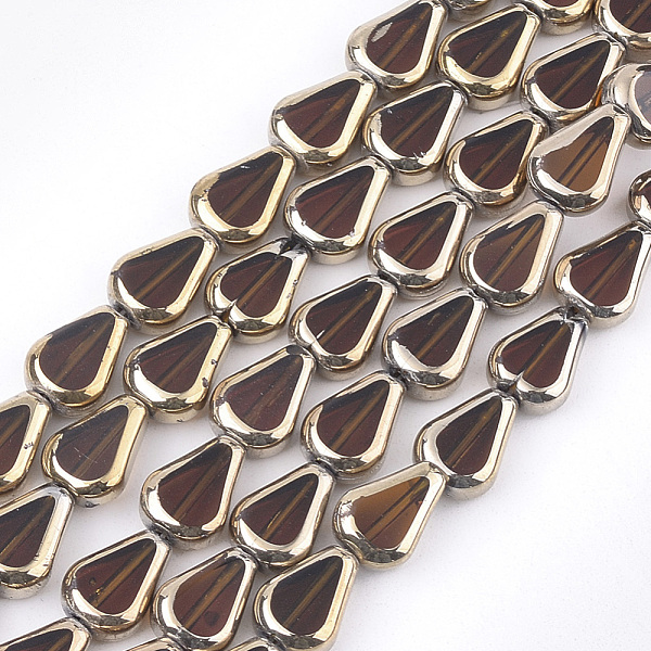 

PandaHall Electroplate Glass Beads Strands, Edge Plated, Melon Seeds, Saddle Brown, 11x8x4.5mm, Hole: 1mm, about 30pcs/strand, 12.7 inch...