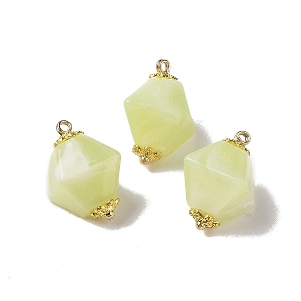 

PandaHall Two Tone Acrylic Pendants, with Brass Loops, Rhombus, Light Green, 21.5x12.5x12.5mm, Hole: 1.6mm Brass+Acrylic Rhombus