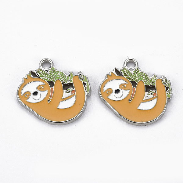 

PandaHall Rack Plating Alloy Enamel Pendants, Cadmium Free & Lead Free, Platinum, Koala, Sandy Brown, 25x25x2mm, Hole: 2mm Alloy+Enamel...