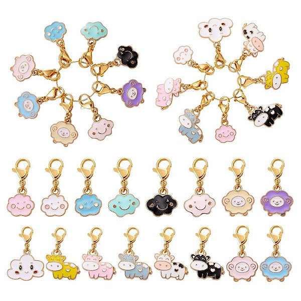 

PandaHall Alloy Enamel Pendant Decoration, 304 Stainless Steel Lobster Clasp Charms, for Keychain, Purse, Backpack Ornament, Sheep, 24~29mm...