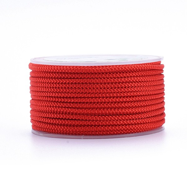 

PandaHall Polyester Braided Cord, Red, 2mm, about 16.4 yards(15m)/roll Polyester Red