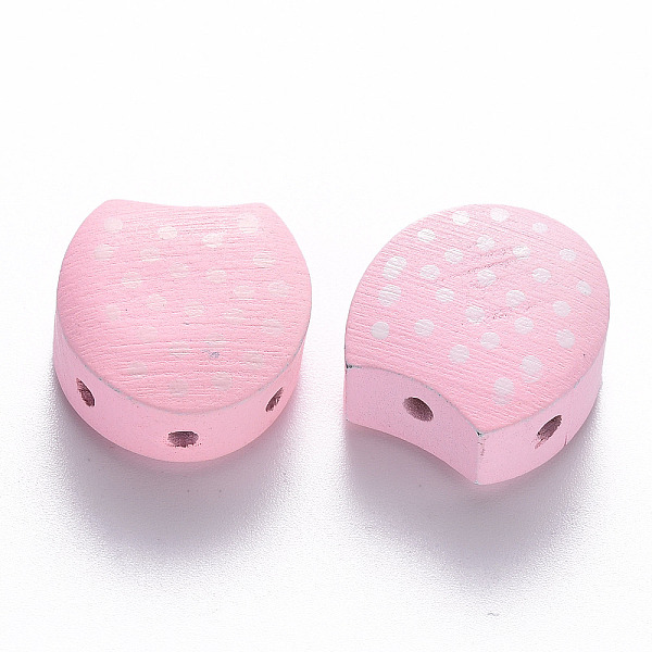 

PandaHall Spray Painted Wood Multi-Strand Links, with White Polka Dot Pattern, Pink, 21.5x20x10mm, Hole: 1.8mm Wood Others Pink