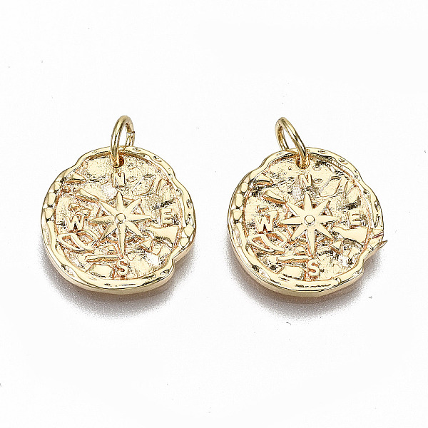 

PandaHall Brass Charms, with Jump Rings, Nickel Free, Compass, Real 18K Gold Plated, 14.5x1.5mm, Jump Ring: 5x0.8mm, Inner Diameter: 3.4mm...