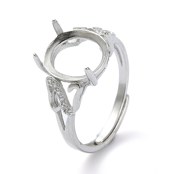 

PandaHall Adjustable 925 Sterling Silver Ring Components, with Cubic Zirconia, For Half Drilled Beads, Real Platinum Plated, 2.5~7mm, US...