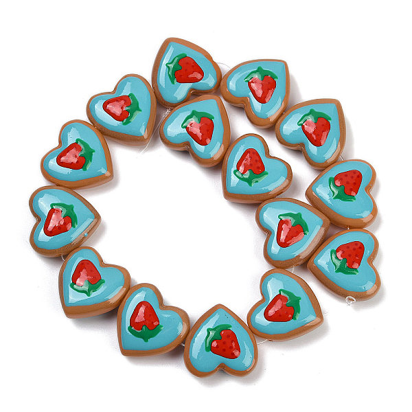 Handmade Heart Lampwork Beads Strands