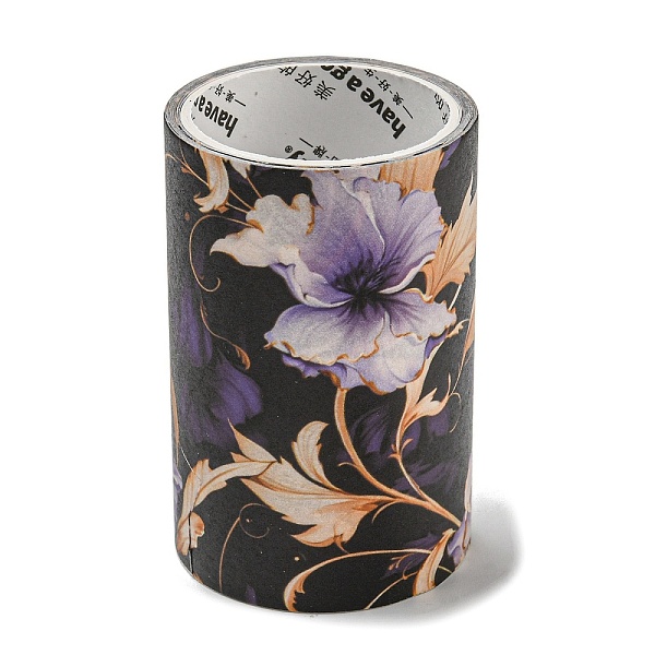 

PandaHall Flower Decorative Paper Tapes, Floral Adhesive Tapes, for DIY Scrapbooking Supplie Gift Decoration, Purple, 60mm, about 2.19 Yards...