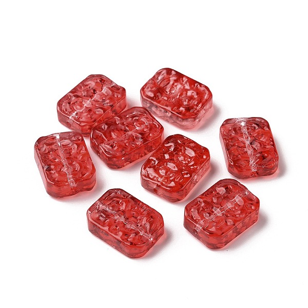 

PandaHall Transparent Spray Painted Glass Beads, Rectangle, FireBrick, 18x13x5.5mm, Hole: 1.4mm Glass Rectangle Red