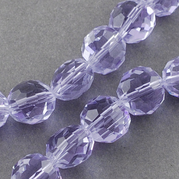 

PandaHall Glass Bead Strands, Faceted, Flat Round, Medium Purple, 8x6~7mm, Hole: 1mm Glass Flat Round